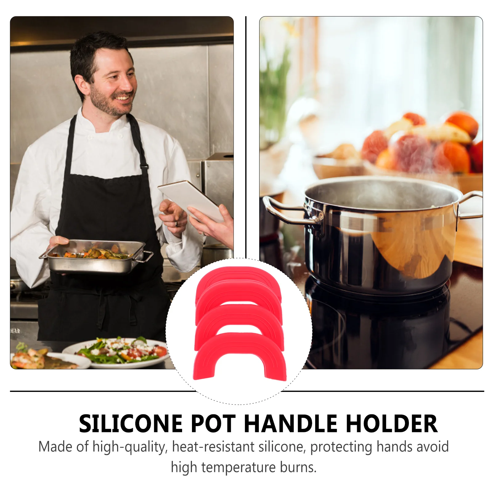 

Handle Pot Silicone Cover Holder Pan Covers Sleeve Hot Iron Skillet Castheat Grip Non Resistant Assist Sleeves Kitchen Cookware