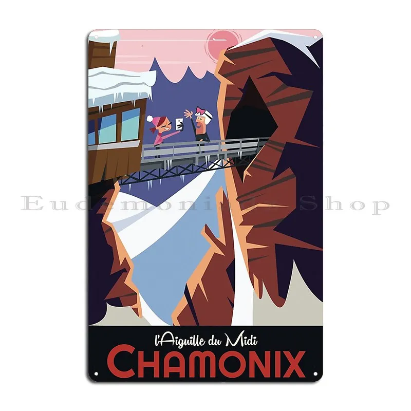 Chamonix L Aiguille Du Midi постер Gagodel металлический знак для украшения стен гаража печать