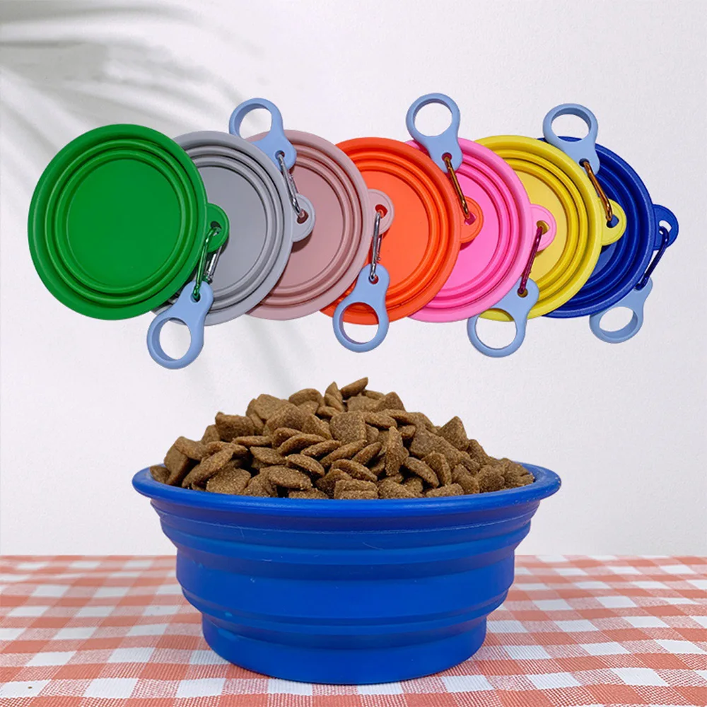 

Pet Dog Cat Feeding Bowl Folding Silicone Water Bowl Outdoor Travel Item Portable Puppy Food Container Feeder Dish Accessories