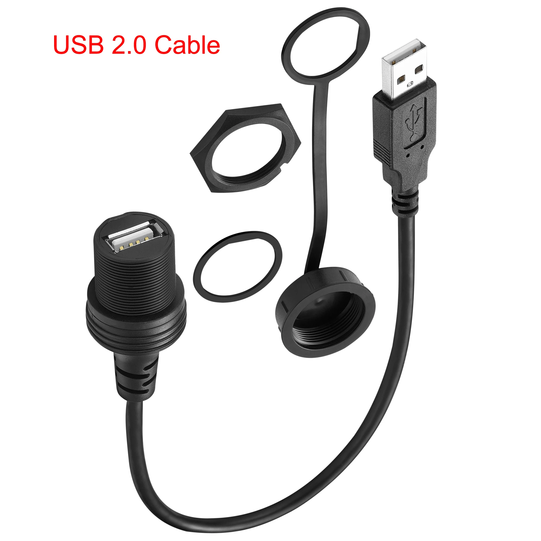Приборная панель Bochara USB 3,0, USB 2,0, кабель «штырь-гнездо», панель скрытого монтажа, водонепроницаемый с крышкой, экранированный для автомобиля, мотоцикла, лодки (art.: 3920c2d30d645) - 3920c2d30d645