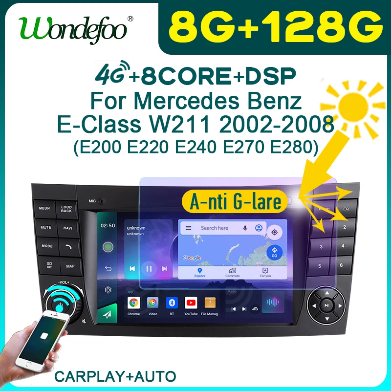 Aвтомагнитола 2дин android 10 с экраном магнитола видеоплееры для Mercedes Benz E-Class W211 G-Class