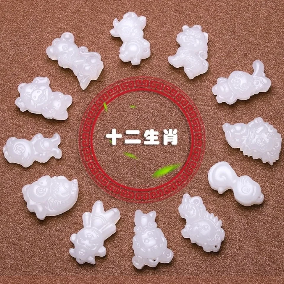 Натуральный афганский белый нефритовый подвеска в форме китайского знака