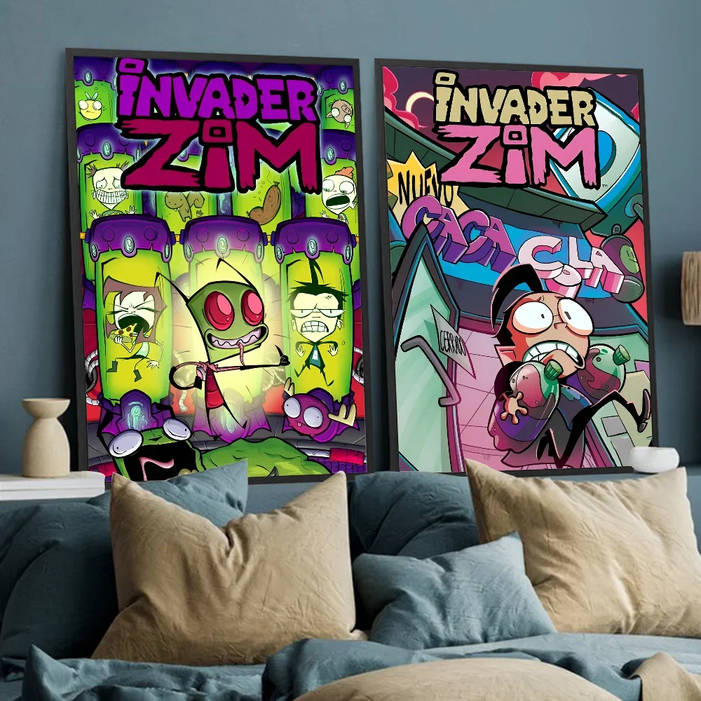 I-Invader Z-Zim Высококачественный Мультяшный Постер HD Цифровая Печать Настенное