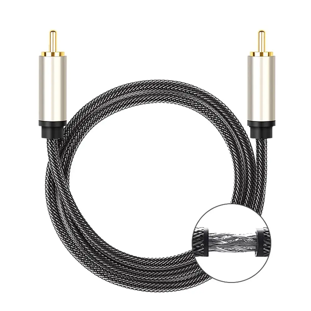 

HIFI 5.1 Audio Cable Gold Plated Digital RCA To RCA Male Coaxial Coax Amplifer SPDIF Home Video TV Accessories Subwoofer