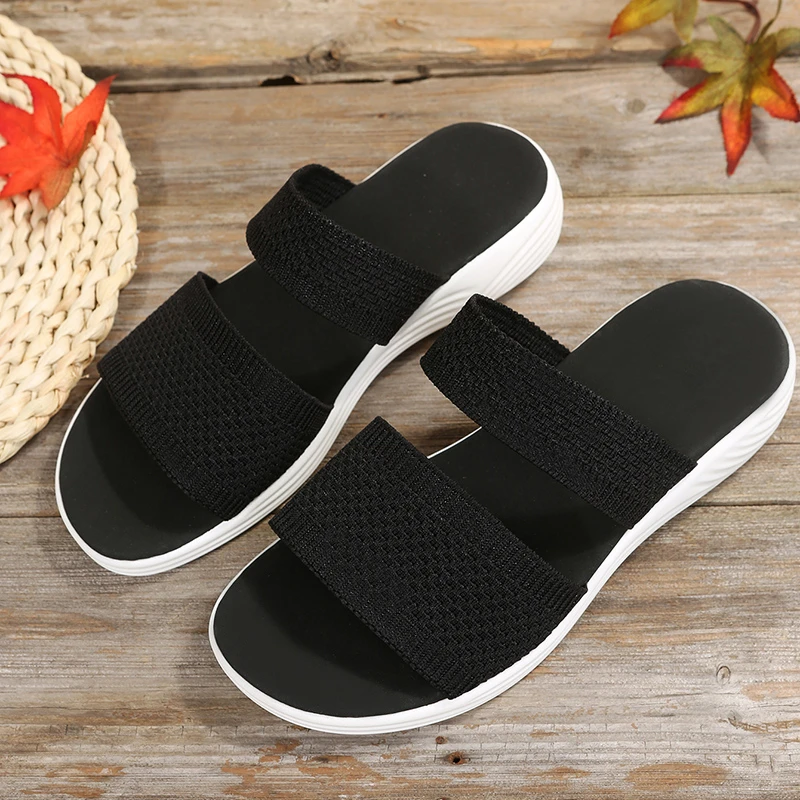 Sandals Women Summer New 2022 Female Wedge Platform Sandals Ladies Outdoor Beach Sandals Elastic Band Designer Summer Slippers