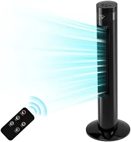 

Star Fan Portable Oscillating Fan Quiet Cooling Remote Control Standing Bladeless Floor Fans 3 Speeds Wind Modes Timer Bedroom