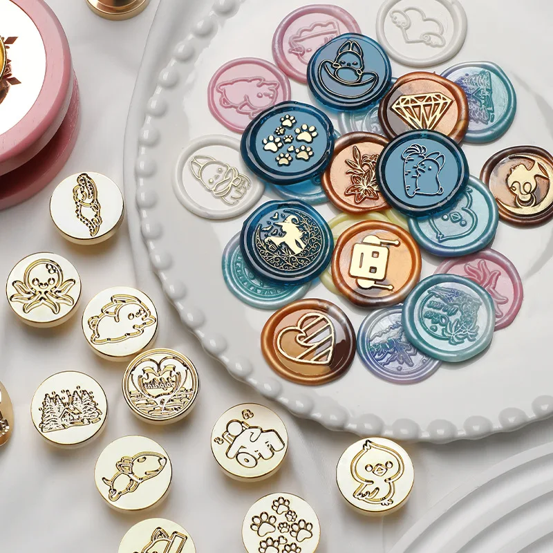 

68 New Products 25MM Wax Stamp Pattern Wax Seal Stamp For Wedding Invitation Gift Cards Scrapbooking Material