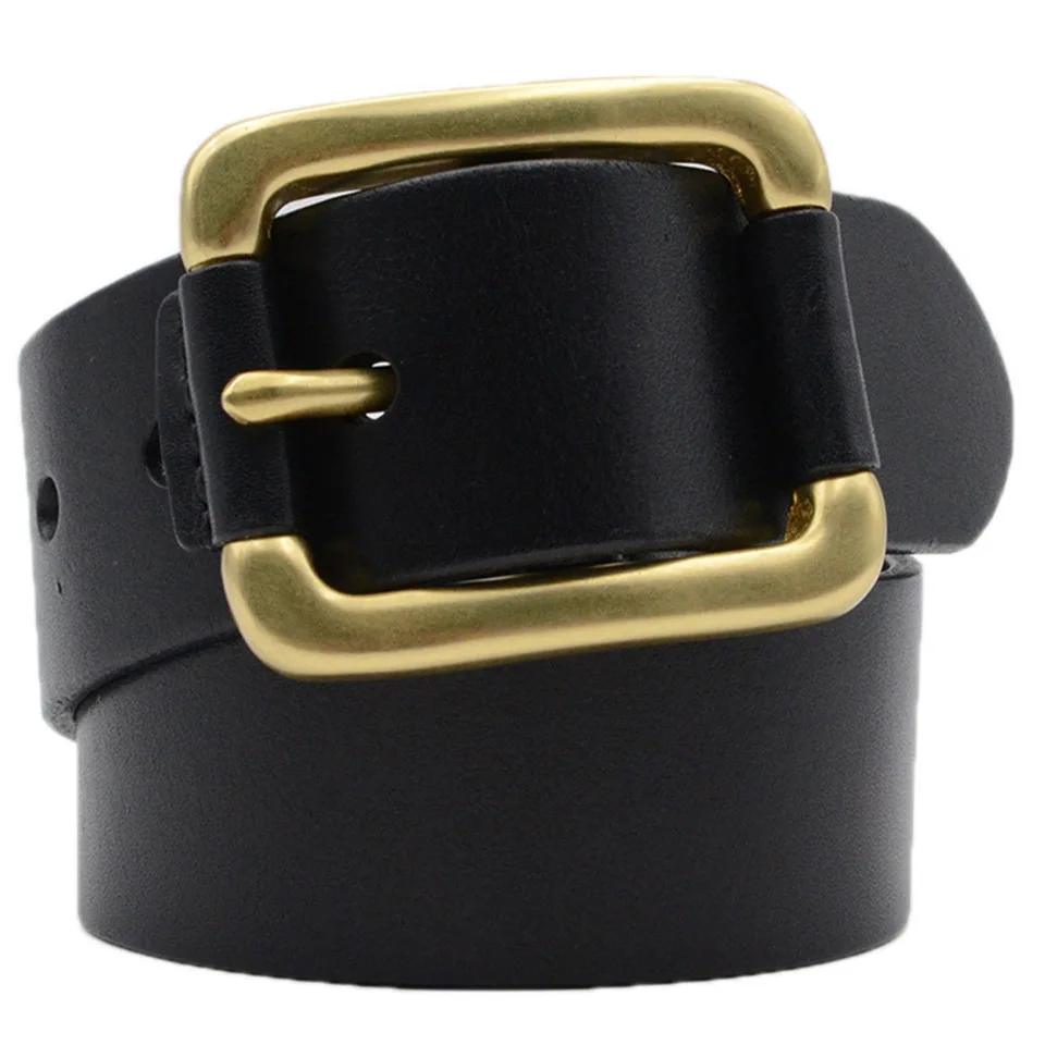 Fashion Men'S Thick Belt Cowhide High Quality Copper Buckle Casual Men'S Pin Buckle Versatile Design Wear-Resistant Belt A2520