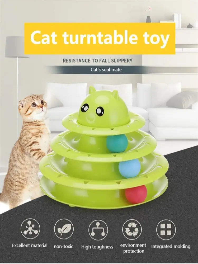 

Popular cat toy cat turntable three-layer combination Toy Puzzle amusement plate cat toy Multiple colors Interesting cat toys