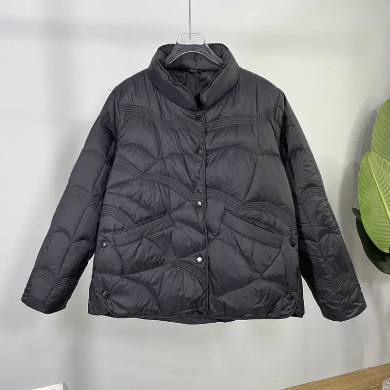 Down Jacket Women's Short Section 2022 Autumn Winter New Light And Warm Fashion All-Match Simple 90 White Duck Down Coats Female