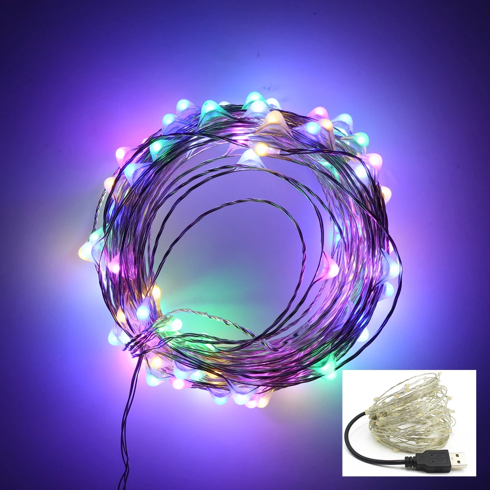 Водонепроницаемая светодиодная гирлянда с USB медный провод 2 м 5 10 - купить по