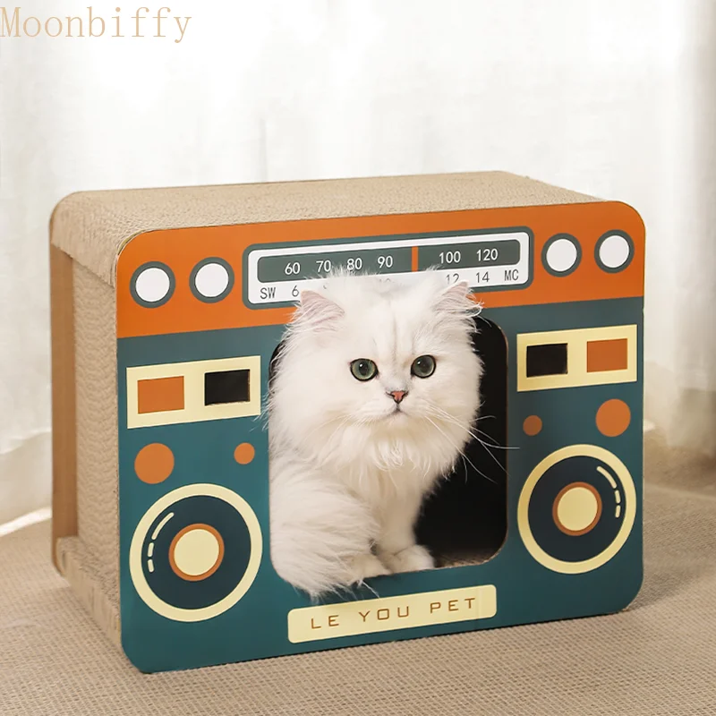 

Cat House Cat Scratching Board Cat Litter One Carton Cats Claw Board Radio Grinding Claws TV Radio Shape Room Cat Supplies