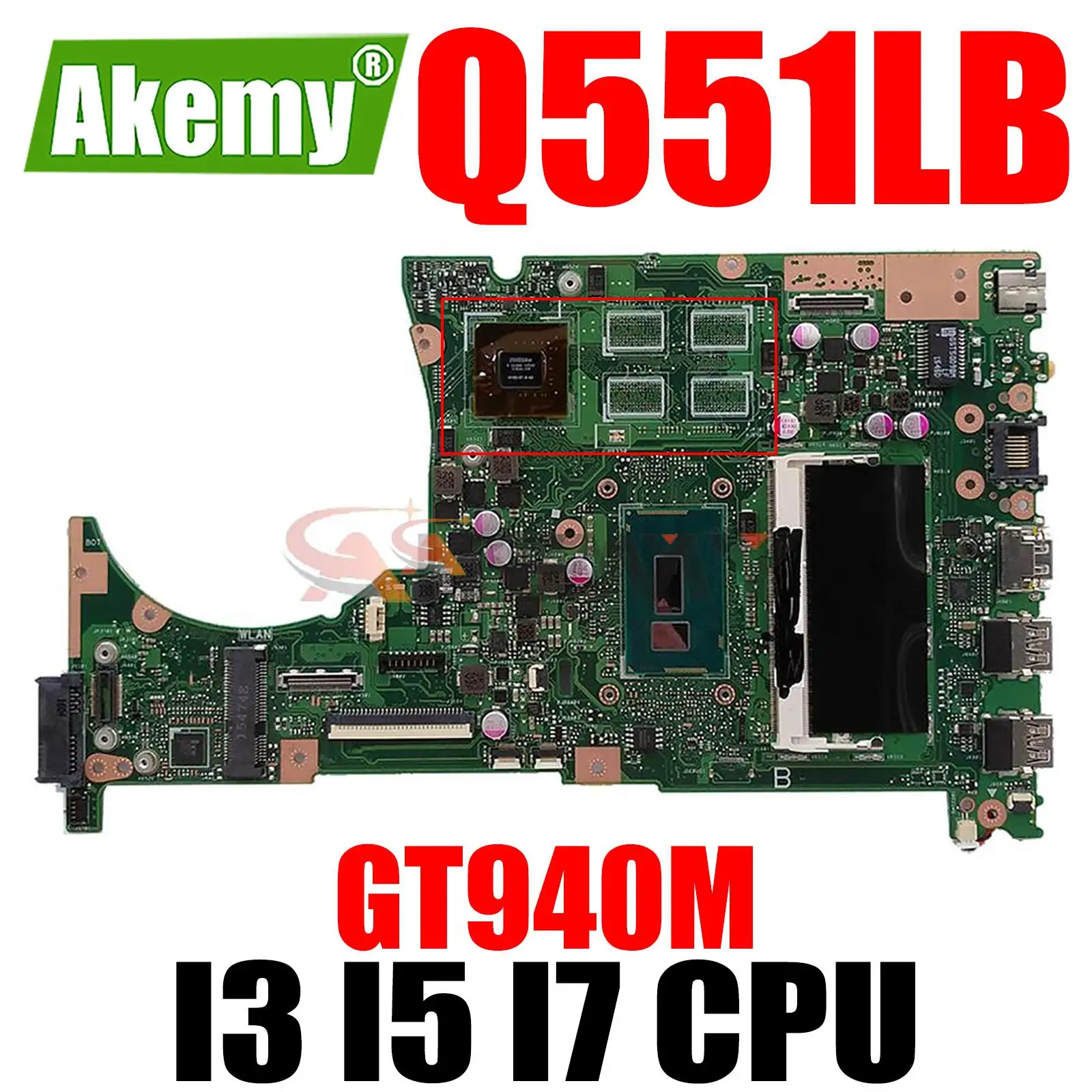 

Материнская плата Q551LB 4 Гб RAM I3 I5 I7 CPU GT940M GPU для ASUS Q551L Q551LB Q551LN Материнская плата ноутбука