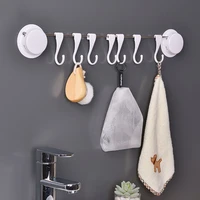 kitchenbathroom movable vacuum sucker storage holder tableware rack wall hanger single rod hook storage shelf