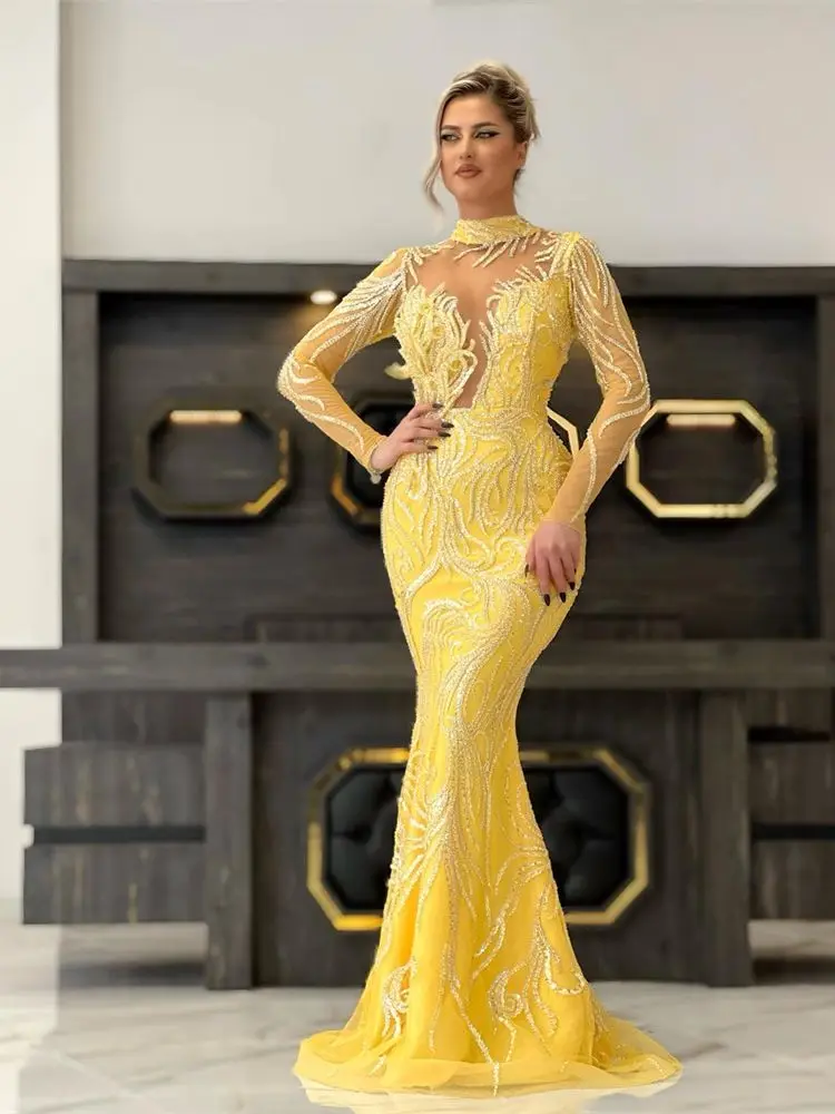 vestido de gala elegante amarillo – Compra de gala elegante amarillo con envío gratis en AliExpress version