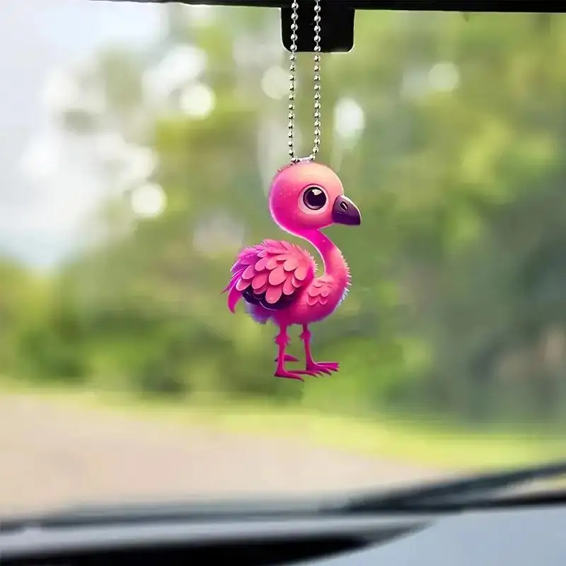 Акриловая подвеска в виде фламинго для автомобиля стильные уникальные украшения