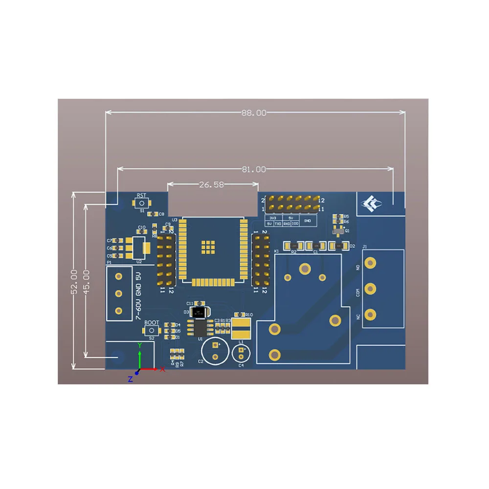 Фото Релейный модуль WIFI DC7-28/5 В, 1-канальный 30A ESP32-WROOM-32E, релейный модуль макетной платы для умного дома, беспроводное управление №5