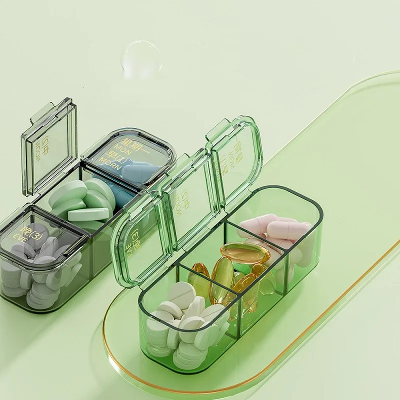 

Acedada дорожный органайзер для лекарств на неделю, большой контейнер для таблеток, органайзер для таблеток с витаминами, 3 раза в день, диспенс...