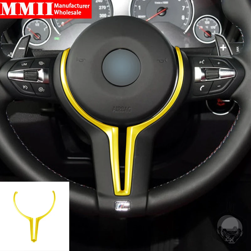 

For BMW M Series M2 F87 F80 F82 F10 F12 F13 F15 F16 Steering Wheel Cover Trim Replacement Automotive Interior Accessory Yellow