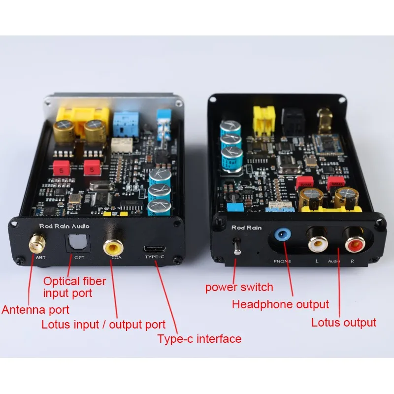 Приемник TZTRod Rain Audio Bluetooth 5 1 DAC для наушников Amp 9018-2 серебристый/черный (OPA1612 Op Amp) |