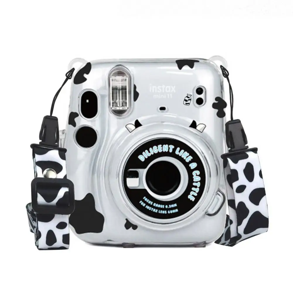 

For Polaroid Instax Mini11 Crystal Transparent Protective Case Photo Storage Bag Shell Crystal Shell Strap Rope Sticker 2023