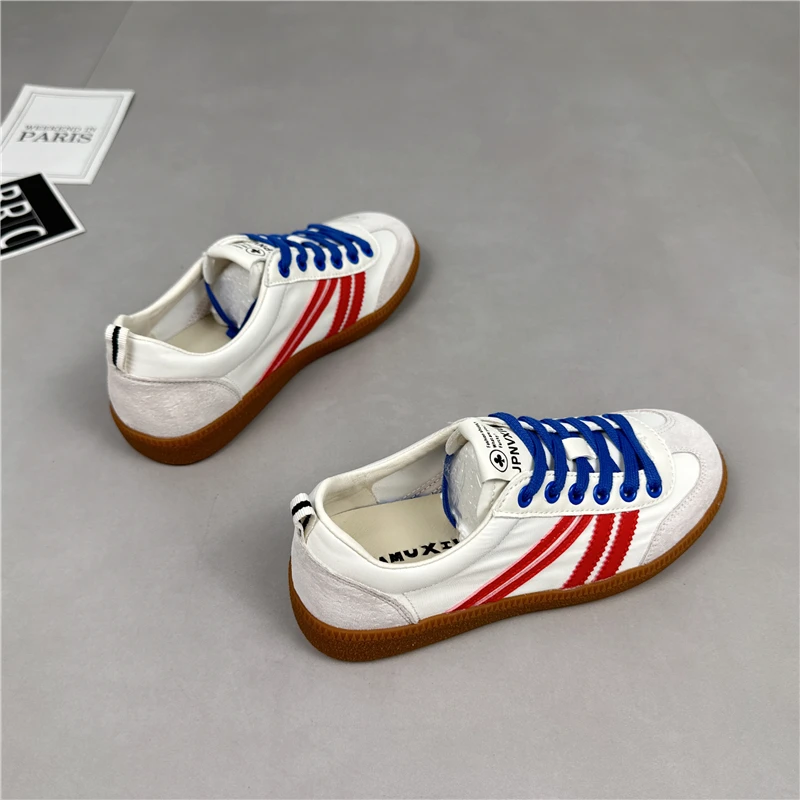 

NEW Trend Blue Casual Flats Shoes For Women Sneakers Spring Autumn Lace Up Woman Vulcanized Shoes Vintage Training Sneakers 2023