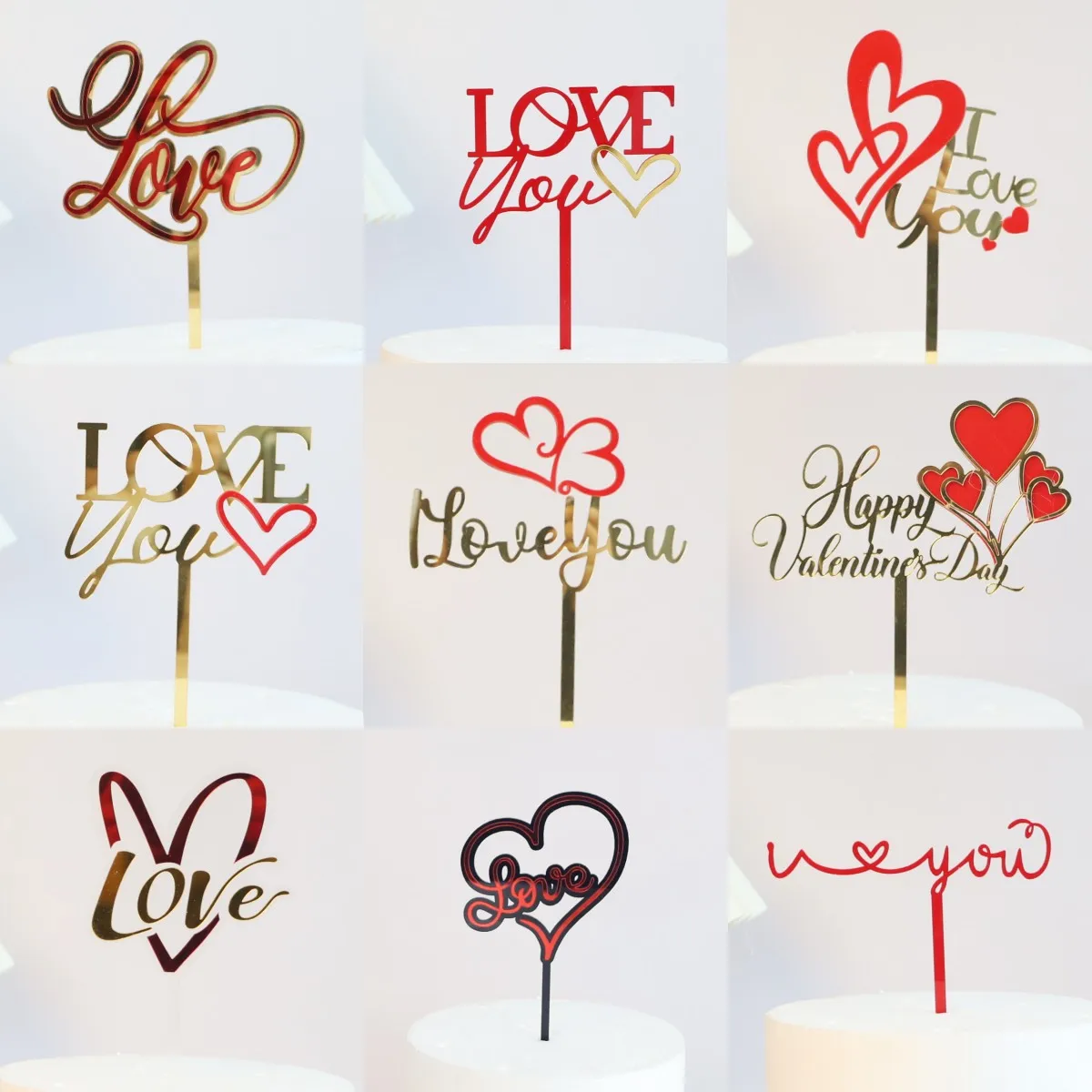 

Акриловый Топпер для торта Heart Love You, украшение для торта на День святого Валентина вечерние праздничные сувениры, инструменты для украшения...