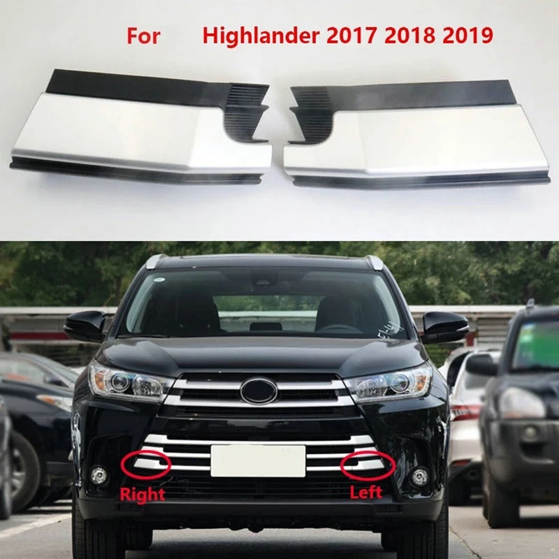 

For 2017-2019 Toyota Highlander Left+Right Front Bumper Tow Hook Cover Cap 521200E920 521270E920