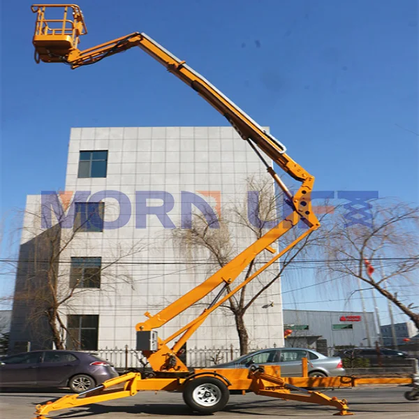 

MORN 20m 18m 16m 14m 10m 8m Battery Power Towable Trailer Mounted Boom Lift Towable Articulated Hydraulic Cherry Picker