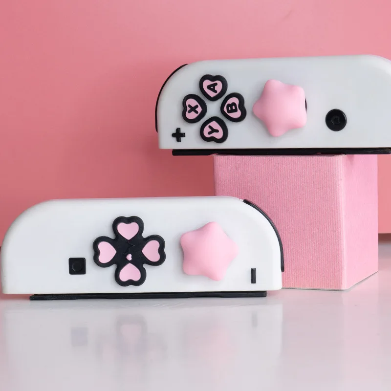 Love Star силиконовый мягкий D-pad перекрестная кнопка ABXY наклейка на ключ кожаный чехол для переключателя 2NS oled Joy-con ручка для большого пальца крышка (art.: 3920ce3e54582) - 3920ce3e54582