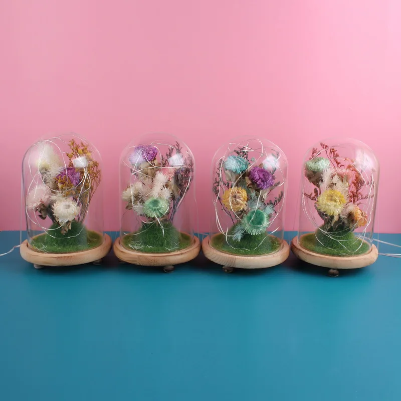 

Eternal Flowers In LED Glass Dome Gold Foil Flower Forever Rose New Year Valentine'S Day Gift For Girlfriend Lover