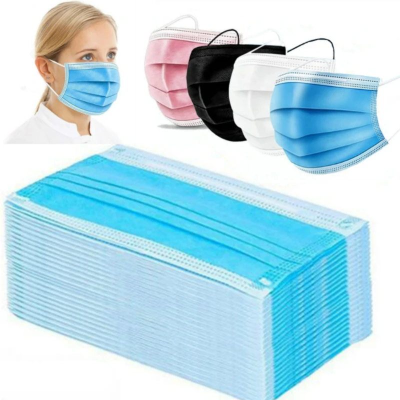 

50-400pcs Adult Face Masks Disposable Non wove Mascarillas 3 Layer Ply Filter Surgical Mask Mouth Mask Breathable Medical Masks