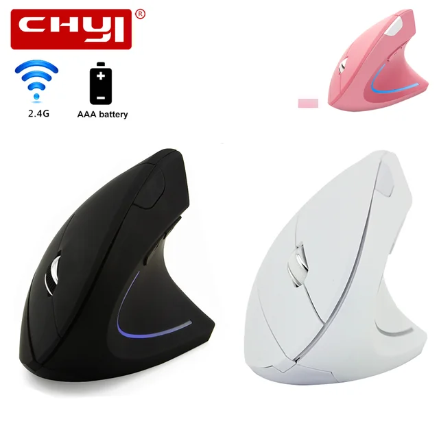 CHYI Ergonomic Vertical Mouse 2.4G Wireless Computer Gaming Mice USB Optical DPI Mouse Right Left Hand For Laptop PC Desktop 1