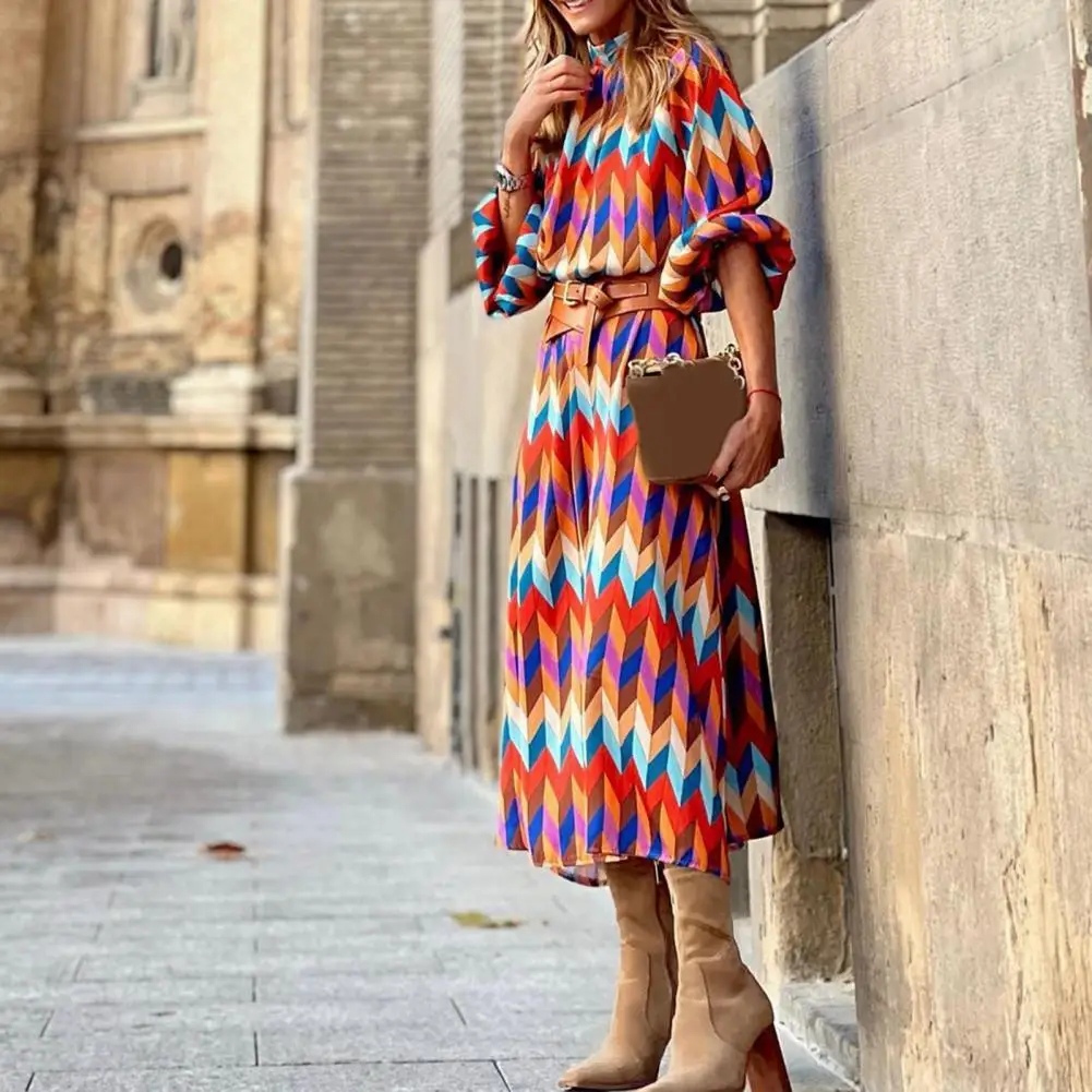 

Популярное женское платье, многоцветное облегающее Элегантное Длинное Платье с круглым вырезом и широким подолом