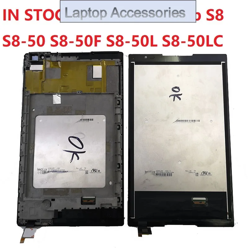 Фото 8-дюймовый ЖК-дисплей для Lenovo Tab S8 S8-50 S8-50F S8-50L S8-50LC ЖК-монитор + сенсорная панель, стеклянный дигитайзер с рамкой №1