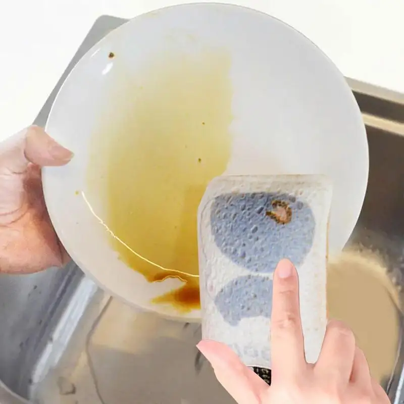 

Wood Pulp Cotton Breathable Kitchen Sponge Household Cleaning Cloth With Rich Foam With Fiber Hole For Wiping And Washing Cups