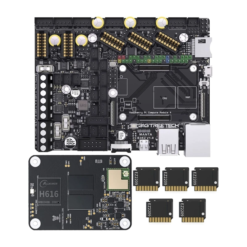 

Manta E3EZ Silent Control Board CB1V2.2 + EZ2209 5 Stepper-Motors With Quad-core 64bit ARM- Cortex-A53 1.5GHz Professor