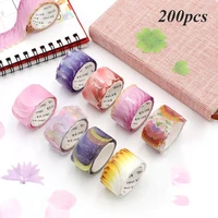 200pcsroll diy scrapbooking diary paper stickers adhesive paper tape flower petals washi tape stationery