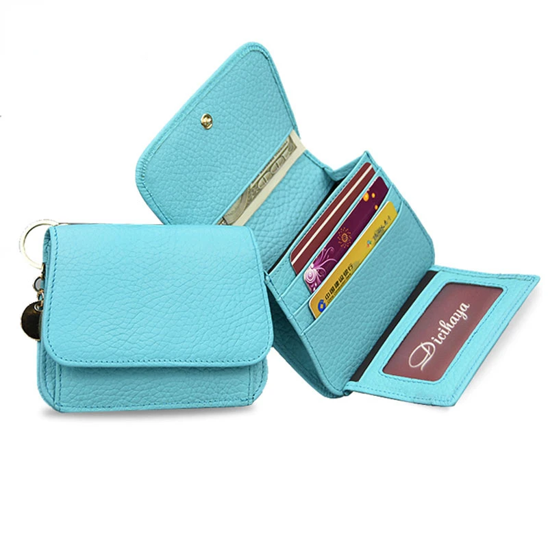 

2022 New Women Genuine Leather Purses Female Cowhide Wallets Lady Small Coin Pocket Rfid Card Holder Mini Clutch Money Bag