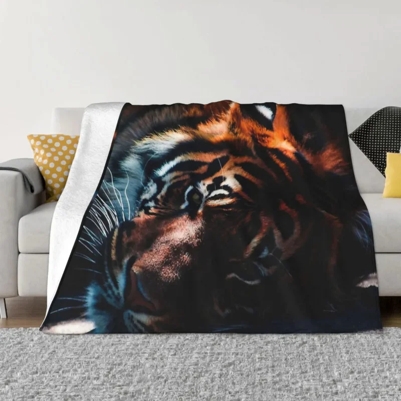 

Tiger King of the Forest Animal Blanket Flannel Spring Autumn Look At You Warm Throws For Winter Bedding