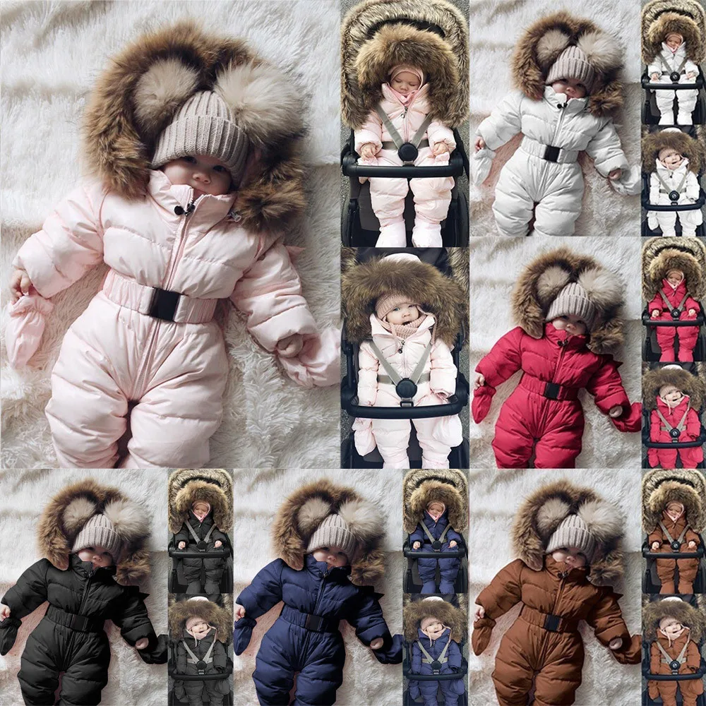 

Winter clothes Infant Baby Snowsuit Boy Girl Romper Jacket Hooded Jumpsuit Warm Thick Coat Outfit Kids Outerwear Infant Clothing