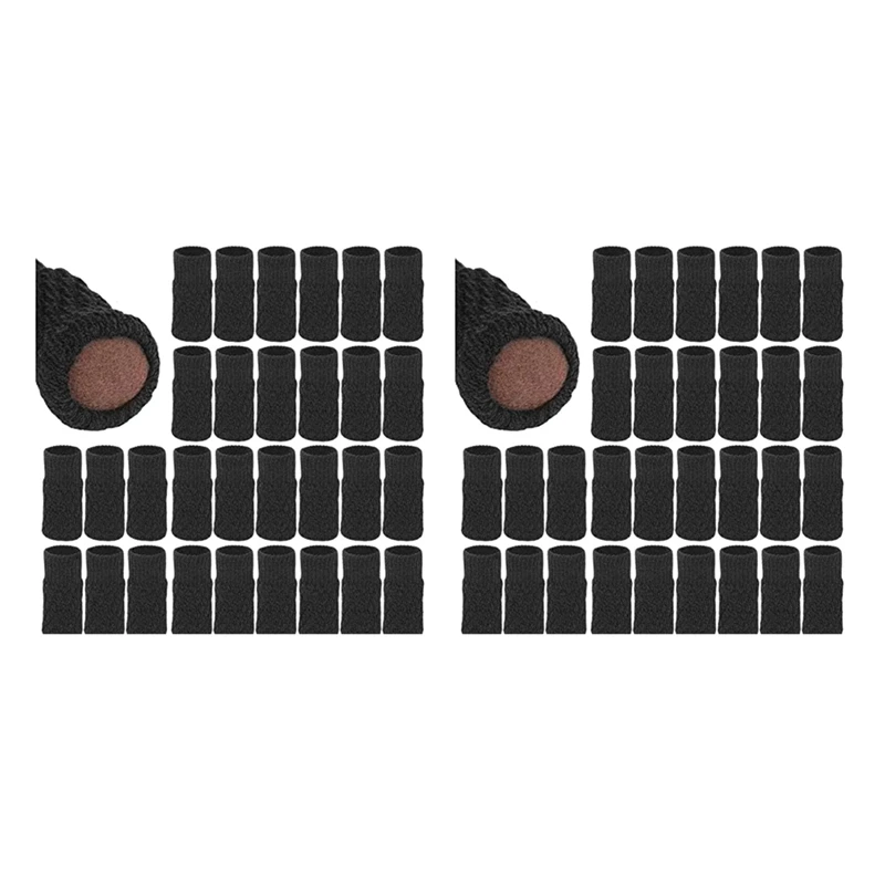 

48 шт. эластичные противоскользящие вязаные носки для ножек мебели стула-защитные накладки для пола, мебельные накладки (черные)