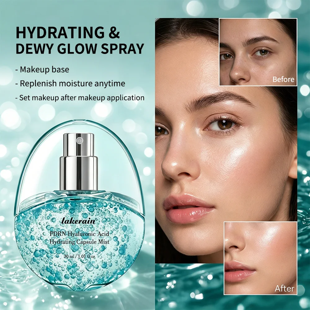 Фото 30 мл PDRN Collagen Glow Facial Serum Spray: Увлажняющий спрей-мист для лица, глубоко увлажняющий, смягчающий и разглаживающий кожу. Корейская косметика. №2
