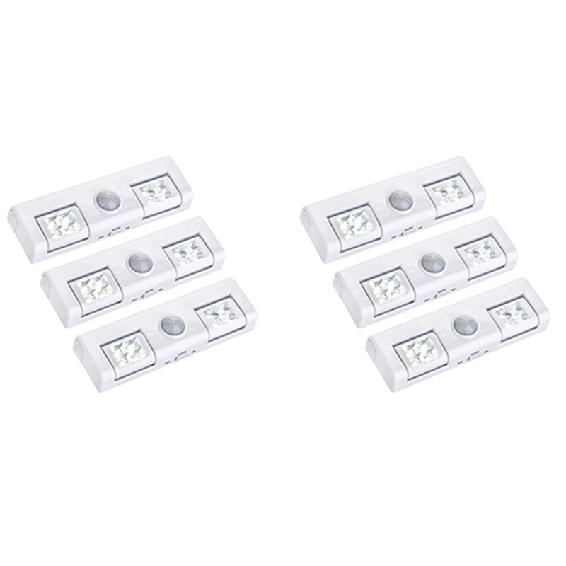 

6Pcs Motion Sensor LED Closet Light Battery Operated Cabinet Lighting For Cabinet, Kitchen