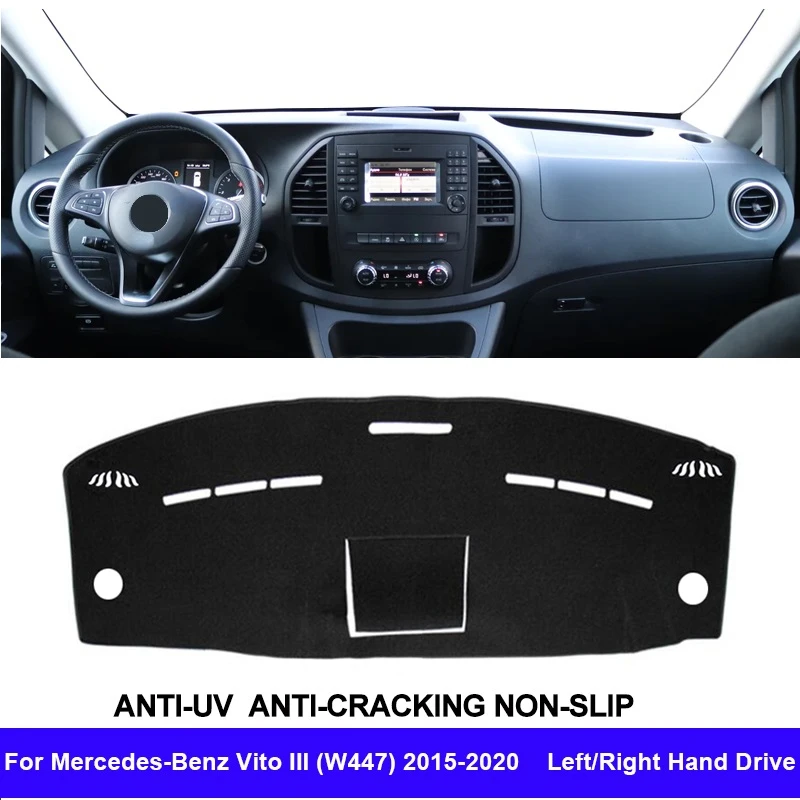 

For Mercedes-Benz Vito III (W447) 2015 - 2020 Car Auto Inner Dashboard Cover Console Protector Carpet Dashmat Cape 2019 2018