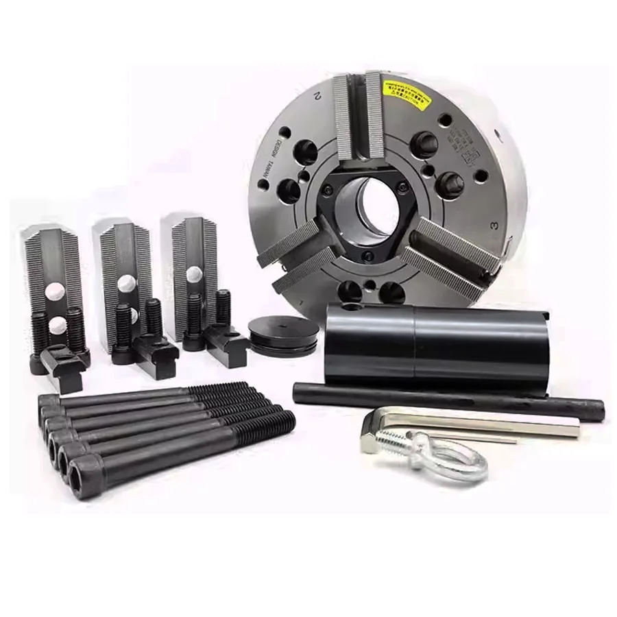 Полый гидравлический патрон Sanchuan высокоточный трехкулачковый мощностью 4 5 6 8 10 12