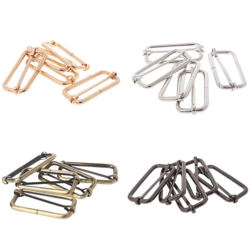 

5x Metal Slides Tri-Glides Wire-formed Roller Pin Buckles Strap Slider Adjuster