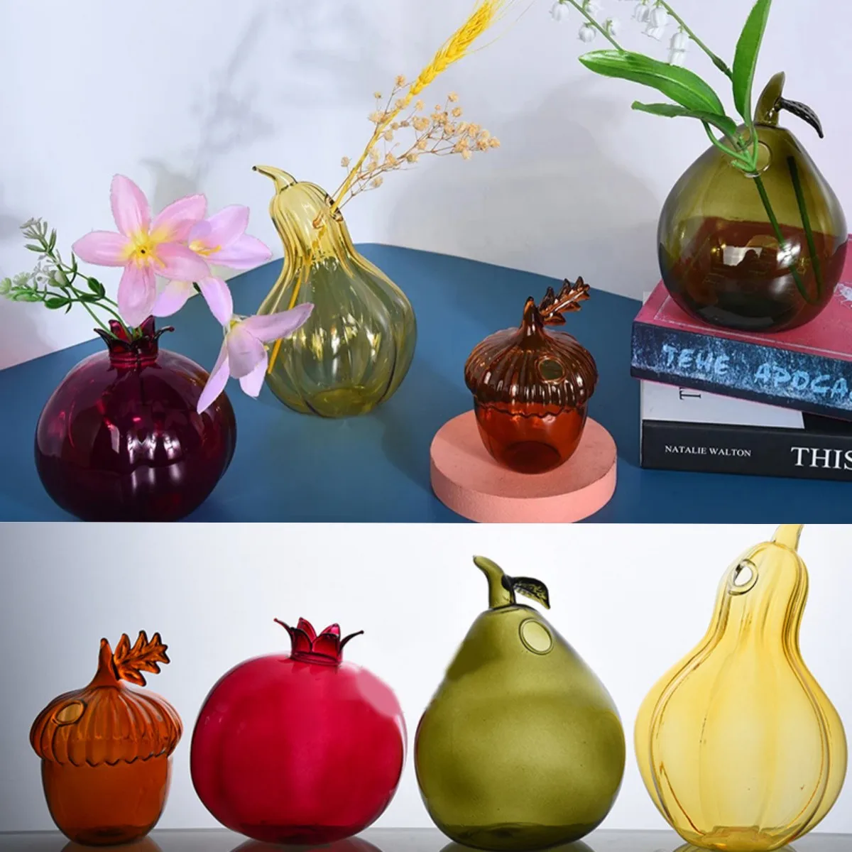 4 вида ваза с цветами из граната лесного ореха груши тыквы креативная Милая
