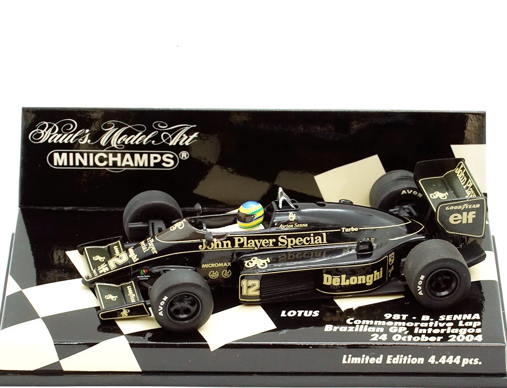 

MINICHAMPS 1: 1 F1 98T JPS Senna Бразилия GP 2004 имитация ограниченного выпуска резиновая металлическая статическая модель автомобиля игрушка подарок