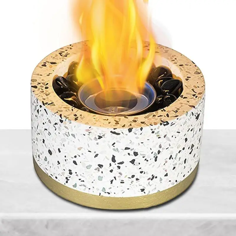 

Concrete Tabletop Fireplace Lightweight Tabletop Fire Pit With Pebble Rubbing Fueled Concrete Firepit. Mini Fire Pit Tabletop